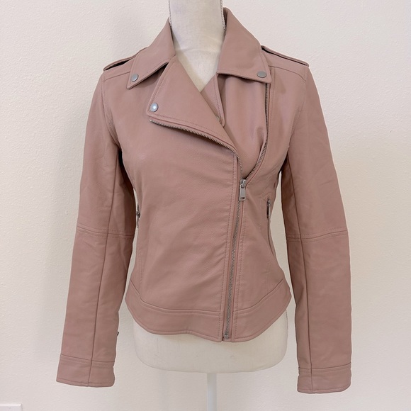 Women’s Loft Pink Faux Leather Jacket - Picture 1 of 6